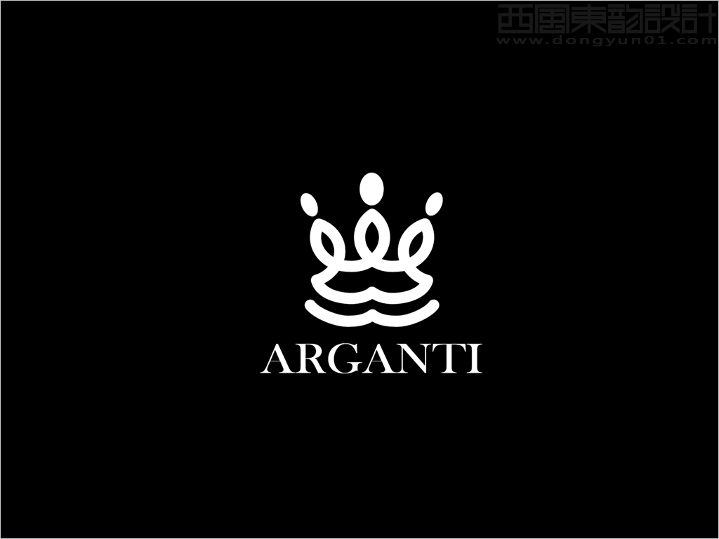 arganti阿甘油logo設(shè)計反白效果圖