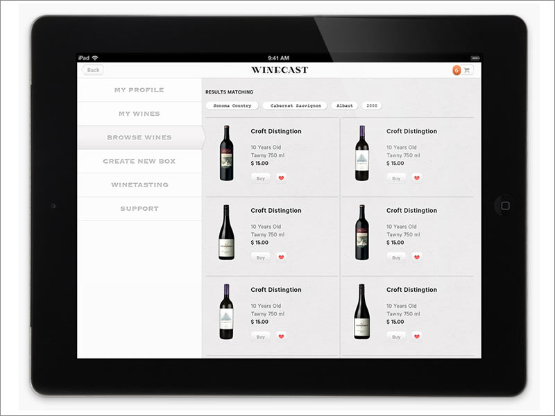 荷蘭在線品酒品牌Winecast ipad端網(wǎng)站內(nèi)頁(yè)設(shè)計(jì)