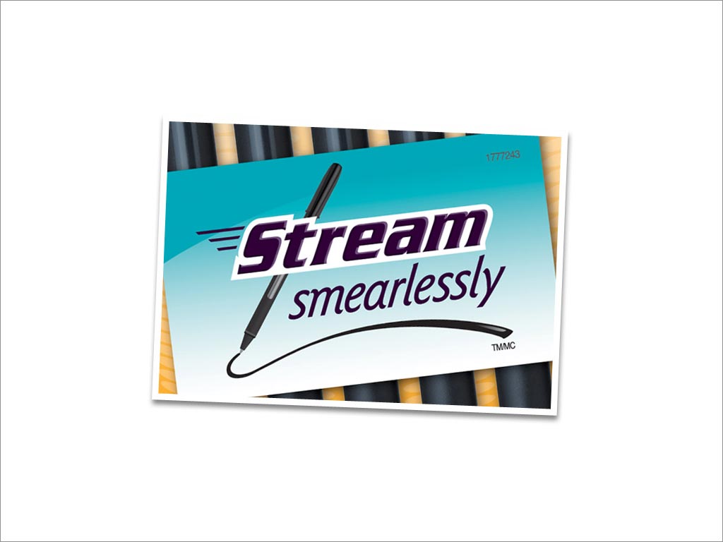 美國uniball Jetstream 101 品牌廣告語Stream Smearlessly設計