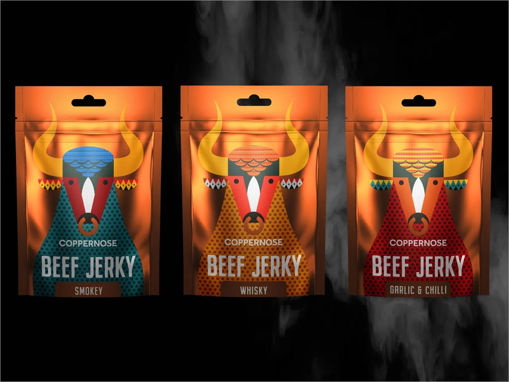 英國Coppernose beef Jerky系列牛肉干休閑食品包裝設(shè)計