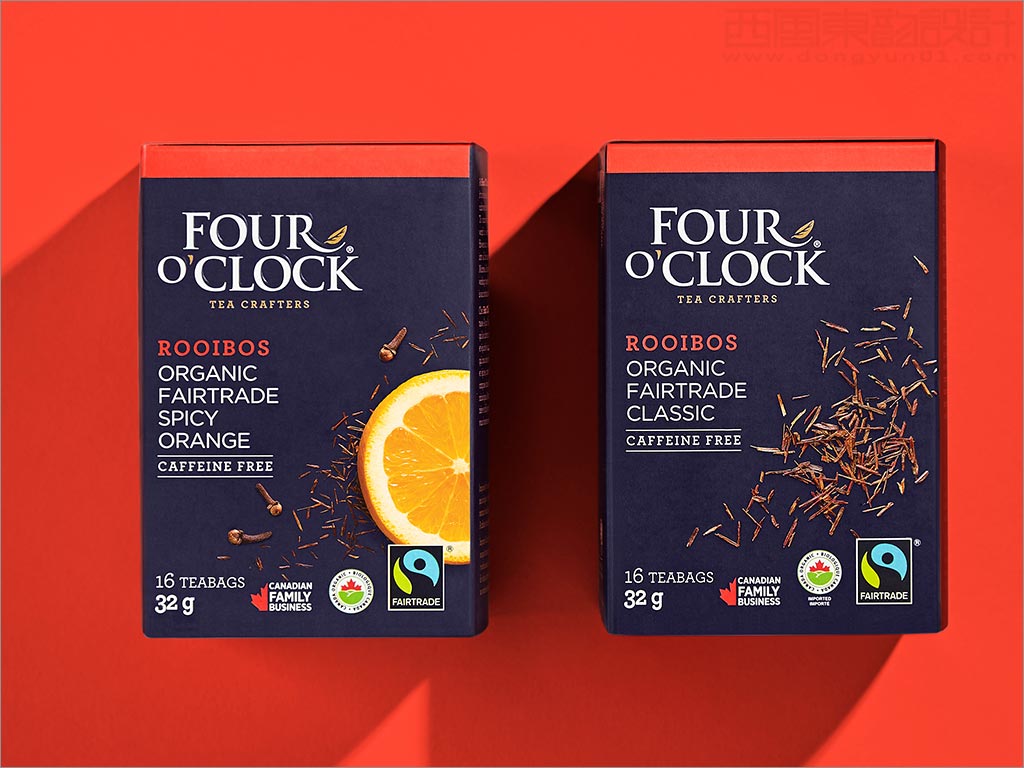 加拿大Four O'Clock有機(jī)茶飲品包裝盒設(shè)計(jì)