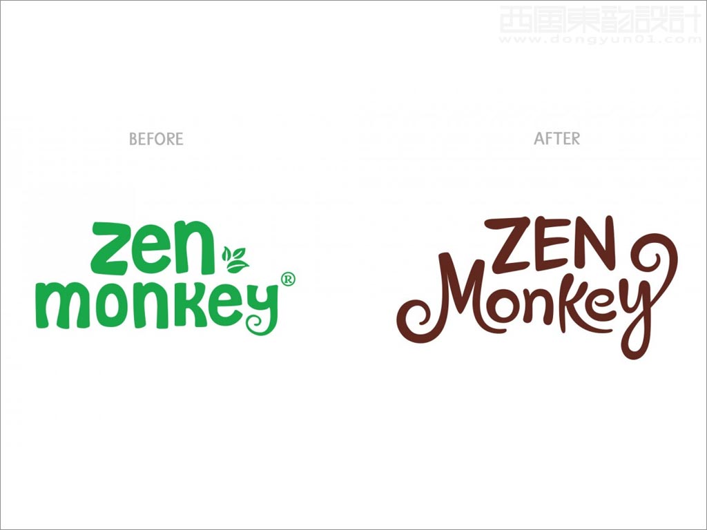 美國zen monkey早餐速食粥新舊logo設(shè)計對比