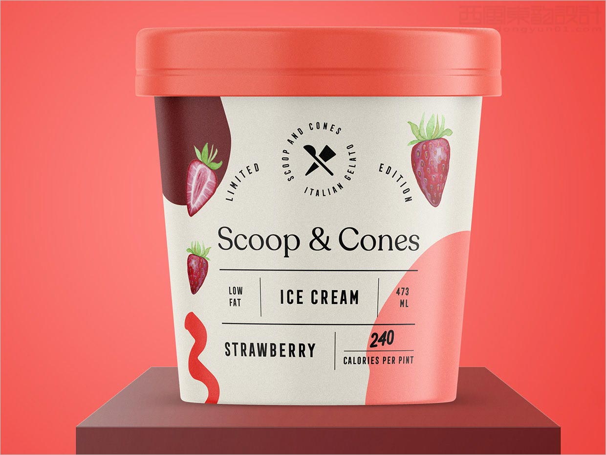 Scoop＆Cones草莓味冰淇淋包裝設(shè)計(jì)