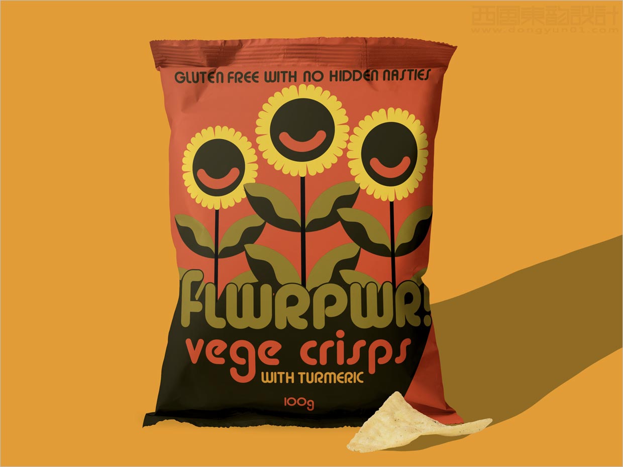 美國FLWRPWR Vege Crisps蔬菜水果脆片包裝袋設(shè)計