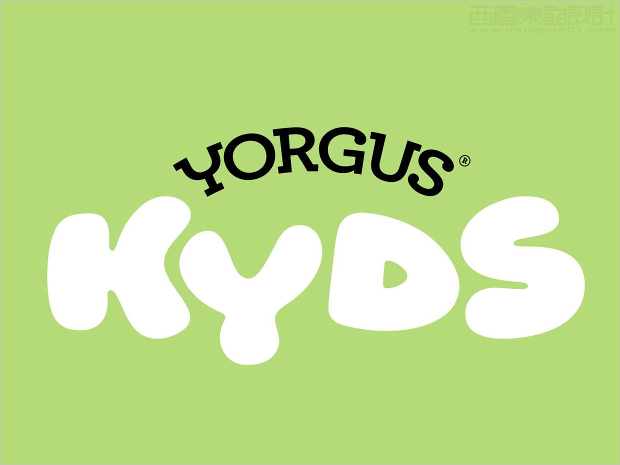 巴西YORGUS KYDS兒童酸奶品牌logo設(shè)計(jì)